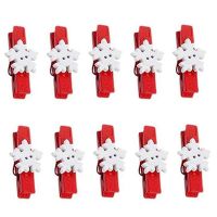 50PCS Wooden Clothespins, Mini Snowflake Photo Clips, Mini Wooden Pegs for Hanging Christmas Cards Photo Paper Crafts