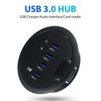 4 USB 3.0 Port Hub Splitter Audio Inter Data Charging Adapter สำหรับ PC