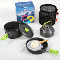 Camping Cookware Combination Cookware Tableware Picnic Bowl Pot Pan Set Aluminium Alloy Nonstick Tableware