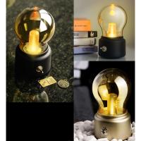 Retro LED Vintage Glass Bulb Lamps Table Lamp USB Rechargeable Edison Bulb Desk Light Home Lighting