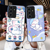 เคสกระจก Temepred สำหรับ Samsung Gaxlay A 54 A 34 A 24 A 14 LTE 4G 5G A33 A23 A13 A22 A23 A53 A72 A42 A12 A03 A32 Samsung A52 A54 A34 A73เคสโทรศัพท์ใหม่น่ารักใหม่ฝาหลังเป็นกระจกแข็งกันกระแทกขอบซิลิโคนนิ่มลายการ์ตูน