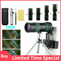 8-24x3 0มม. กล้องโทรทรรศน์ทางดาราศาสตร์แบบมีตาข้างเดียวซูเปอร์ Zoom Telefoto พร้อมการมองเห็นได้ในเวลากลางคืนชุดคลิปหนีบขาตั้งแบบสามขา