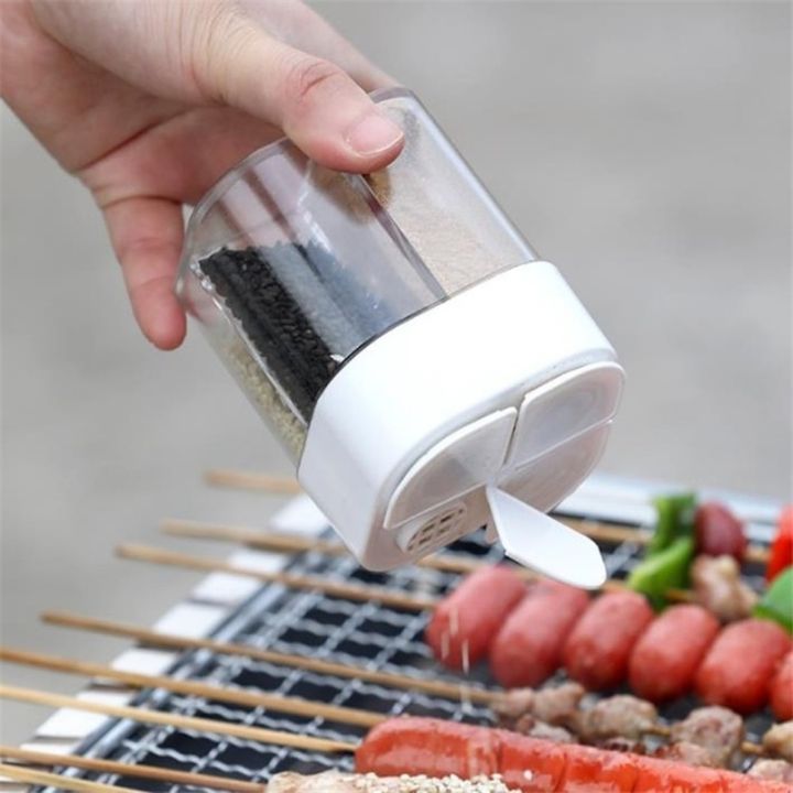 4-1-seasoning-jar-with-lid-transparent-dispenser-compartment-outdoor-cooking-barbecue-salt-and-pepper-shaker