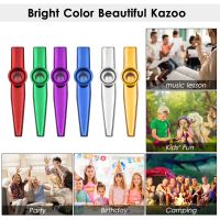 【Moon Musical】 Muslady 6ชิ้นโลหะ Kazoo อลูมิเนียมที่มีสีสัน Kazoo เครื่องดนตรีสำหรับเด็กเด็กผู้ใหญ่เริ่มต้น