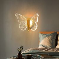 LED butterfly wall lamp bedroom bedside lamp background wall light modern home decoration Indoor lighting wall sconce lamp