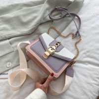 Contrast Color PU Leather Crossbody Bags For Women  Summer Travel Small Handbag Shoulder Simple Bag Ladies Cross Body Bag