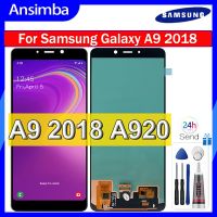 Ansimba จอ LCD OLED หน้าจอสัมผัสสำหรับดิสเพลย์ A920F Samsung Galaxy A9 2018 A920,Samsung Galaxy A9ประกอบดิจิไทเซอร์จอแอลซีดี2018กับเฟรมกลาง