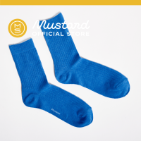 Premium Ribbed Crew Socks - Blueberry ถุงเท้า