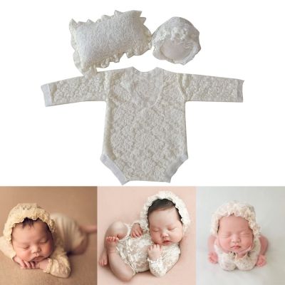 ✺ jiozpdn055186 0-3Month Bebê Recém-nascido Fotografia Props Baby Hat Romper Bodysuits Outfit Vestuário Photoshoot