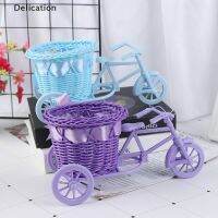 【Ready Stock】◕✲ D44 Delication Small Tricycle Bicycle Flower Basket Vase Storage Home Office Table Desk Decor