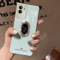 เคสตัวชุบโลหะหรูหราแฟชั่นสำหรับ VIVO V29 5G เคสโทรศัพท์แบบนิ่มเพชรแวววาวหรูหรา VIVOV29ปกป้องเลนส์ฝาหลังกันกระแทก V29 Vivo 5G