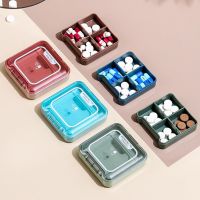 Transparent Multi-functional Medicine Subpackage First Aid Kit Storage Box 4/6 Grid Mini Portable Waterproof Sealed Medicine Box