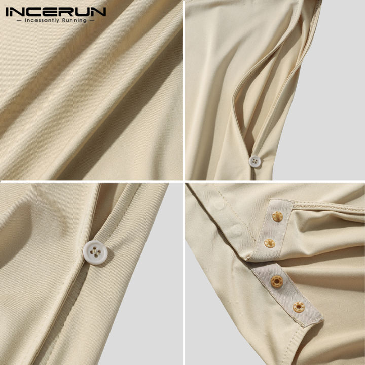 incerun-บุรุษชุดรัดรูปสาวน้อยกางเกงชุดชั้นในชุดนอนเสื้อยืดด้านบน-homewear