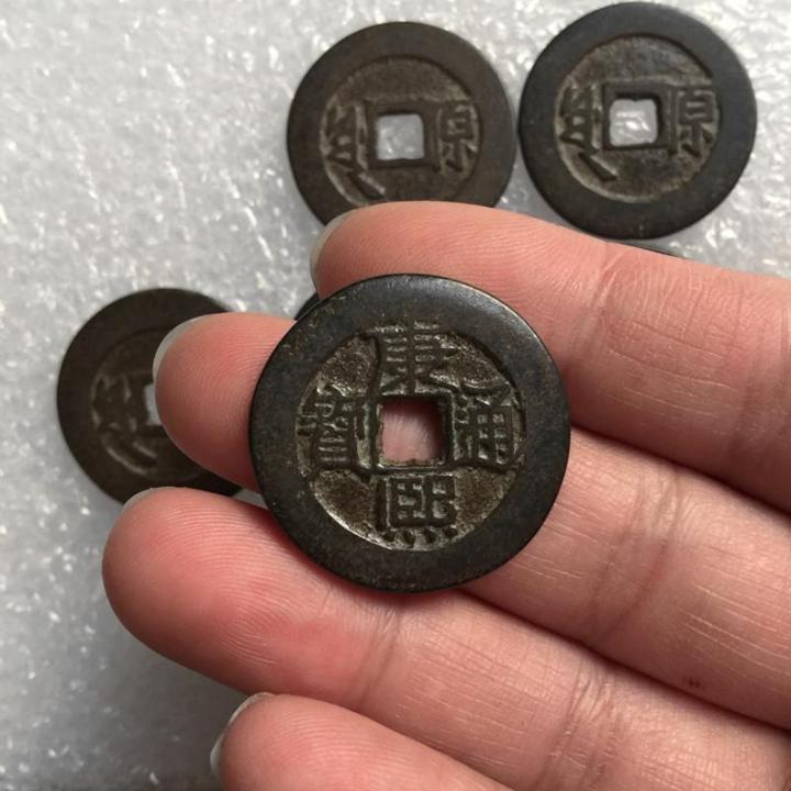 คอลเลกชันเหรียญโบราณเหรียญทองแดงโบราณ-kangxi-tongbao-เหรียญทองแดงเงินใสแบบโบราณราคาเดียว10ชิ้นรวมไปรษณีย์