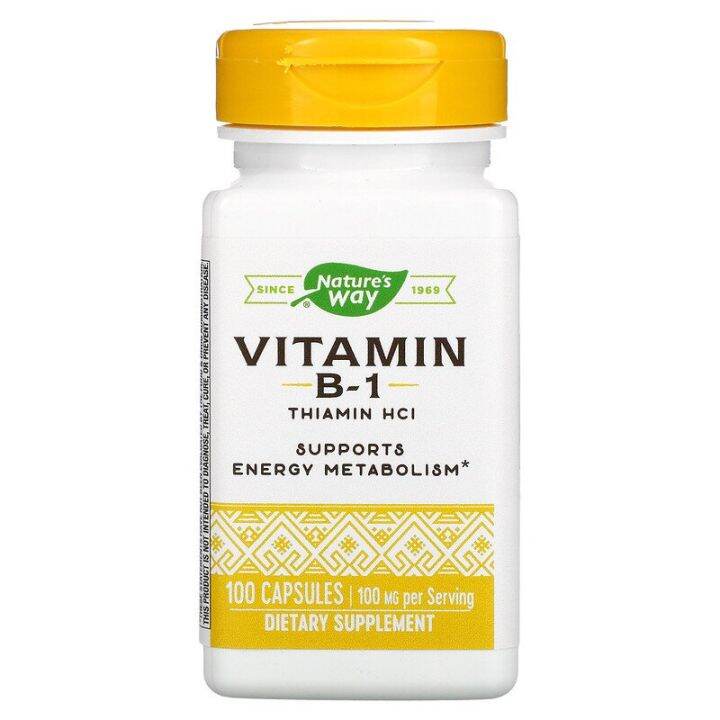 Vitamin B1 Thiamine, 100 mg, 100 Capsules Lazada PH