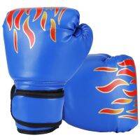 2023№❈ 1 Pair Kids Boxing Gloves Children Punching Sparring PU Adjustable Exercise Fitness Mitts Train Hitting Glove Blue