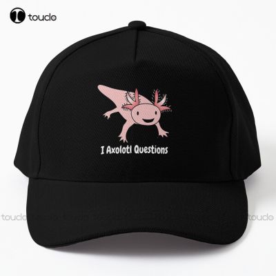 I Axolotl Questions Cute Funny Axolotl Baseball Cap Purple Caps Personalized Custom Unisex Adult Teen Youth Summer Baseball Cap