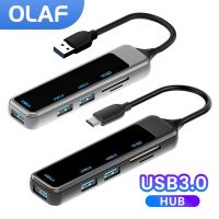 Olaf Type C ฮับยูเอสบี3.0 6พอร์ต Splitter อะแดปเตอร์ฮับ USB ด็อกต่อขยายอะแดปเตอร์ OTG สำหรับอุปกรณ์คอมพิวเตอร์ Mackbook