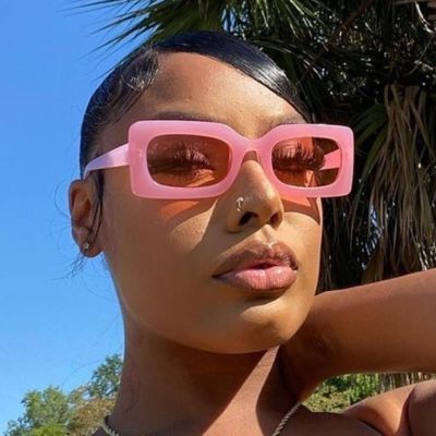 Brand Rectangle Women 39;s Sunglasses Luxury Travel Simple Retro Small Frame Square Sun Glasses Ladies Orange Pink Purple Eyewear