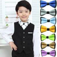 Kids 2-Tone Plain Bowties Boys Tuxedo General Party Neckties Butterfly Jacquard Children Bowtie 34 Colors  500pcs Boys Clothing