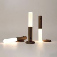 USB Wood Stick Night Cabinet Wardrobe Lamp Magnetic Wall Human Induction Bedroom Table Lighting