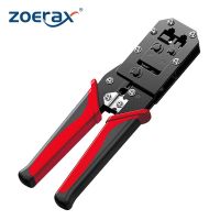 ZoeRax เครื่องมือจีบ RJ45เครื่องมือยึดตัดสายเครือข่ายแลนเอเธอร์เน็ตแบบ All-In-One สำหรับ8P/RJ-45 &amp; 6P/RJ-12 RJ-11