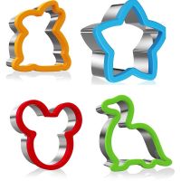 Sandwich Cutter Set for Kids Animal Dinosaur Stainless Steel Bread Mould Metal Forms Cookie Cutters Biscuit Mold Kitchen Tools Bread Cake  Cookie Acce