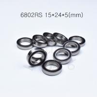 6802RS 15x24x5(mm) 10pieces free shipping bearing ABEC-5 6802 6802RS chrome steel rubber sealed bearing Thin wall bearings