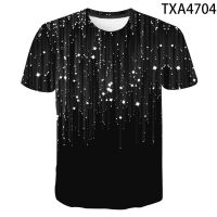 New 3d Printing Meteor Shower Pattern T-shirt Street Fashion Men And Women Children Leisure Sports Breathable Short Sleeves