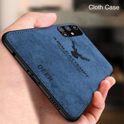 ◐▧ Soft Deer Back Cover Fabric Cases For Samsung Galaxy A02 A12 A22 A22S A32 A52 A52S A72 A11 A21S A31 A41 A51 A71 A50 M52 M51 M32