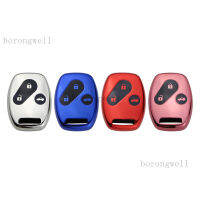 เคสกุญแจรถพร้อมปุ่ม2หรือ3ปุ่มเหมาะสำหรับ Honda Fit Civil Jazz Pilot Accord CR-V ฟรี Pilot Insight Key Chain Support