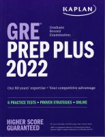 KAPLAN GRE PREP PULS 2022 +6 PRACTICE TESTS+PROVEN STRATEGIES+ONLINE BY DKTODAY