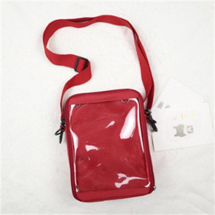 กระเป๋าสี่เหลี่ยมจัตุรัสขนาดเล็กแบบโปร่งใสสไตล์ญี่ปุ่น-กระเป๋าลายขวางถุง-ita-ผ้าใบพกพาสะพายไหล่เดียวกระเป๋าเครื่องใช้ทารกกระเป๋าถือแฟชั่นลำลอง