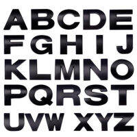 1 ชิ้น 2.5 เซนติเมตรX 2.2 เซนติเมตรX 0.3 เซนติเมตร 3D DIYสติกเกอร์รถเมทัลลิตัวอักษรสติ๊กเกอร์โลโก้รถยนต์จดหมายสีดำรูปลอกรถประดับ (A-Zและ 0-9)