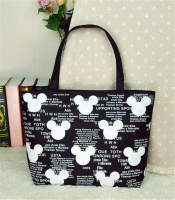 ดิสนีย์ใหม่ Mickey Mouse Tote ความจุขนาดใหญ่การ์ตูนผ้าใบช้อปปิ้งกระเป๋าผ้าอ้อมแม่ Mickey กระเป๋าสะพาย