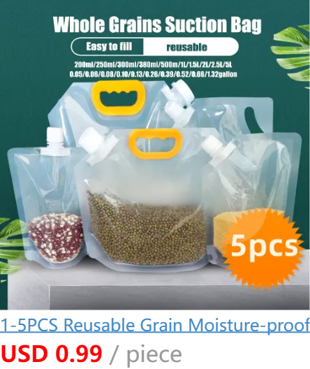 3PCS Kitchen Cereal Storage Bag Portable Food Packaging Bags