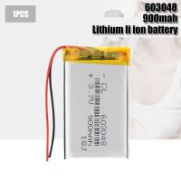 3.7V เซลล์ Lipo 603048 900 mAh แบตเตอรี่ลิเธียมโพลิเมอร์แบบชาร์จไฟได้สำหรับ MP3 MP4 GPS ชุดหูฟังบลูทูธ LED โคมไฟ Selfie Sticks