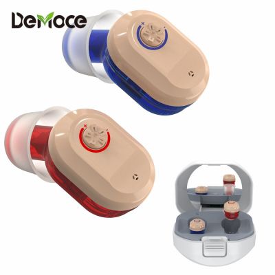 ZZOOI Digital Hearing Aid Mini Sound Amplifier Wireless Portable Hearing Aid Device for Elderly with Charging Box Right Left Ear