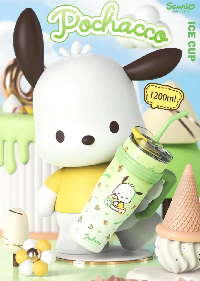 Kawaii Sanrio Pochacco Hello Kitty Cinnamoroll Cartoon 1200Ml Straw  Insulation Water Cup High Capacity Portable Life Supplies