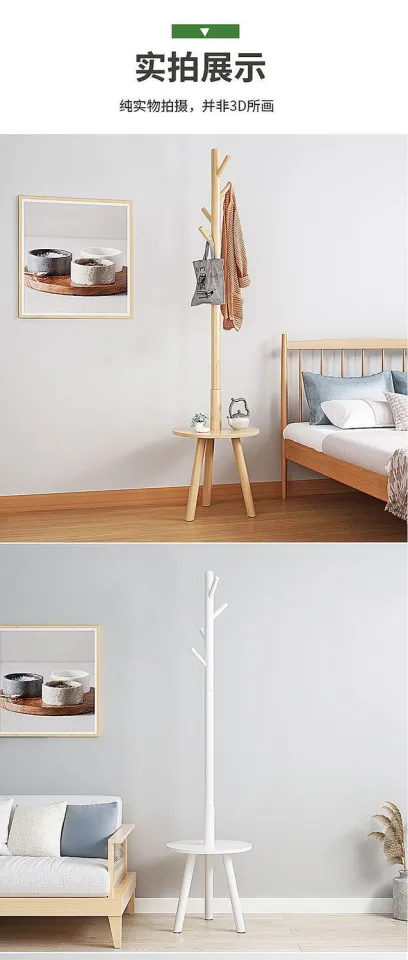 Solid Wood, Floor To Ceiling Bedroom, Living Room, Household, Simple  Multifunctional Coat Rack, Hanging Bag Rack