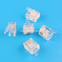 100pcs RJ11 6P4C Connector Modular Phone Plug CAT3Wires Leads Adapters