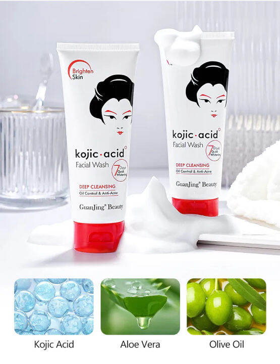 Kojic Acid Face Cleanser Deep Cleansing Anti Acne Deep Cleansing Reduce ...