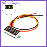 Moito เครื่องวัดแรงดันไฟฟ้าดิจิทัล LED DC 0-100V 1ชิ้น0.28นิ้วปรับได้