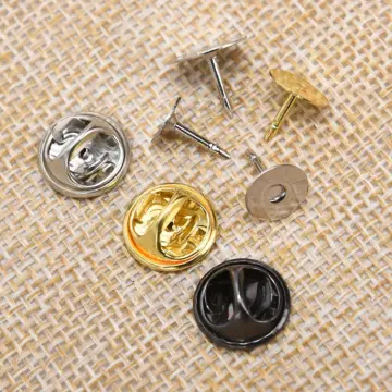  50PCS Metal Pin Backs, Pin Keepers Locking Clasp for Badge  Insignia Pin Backs Replacement (Silver)