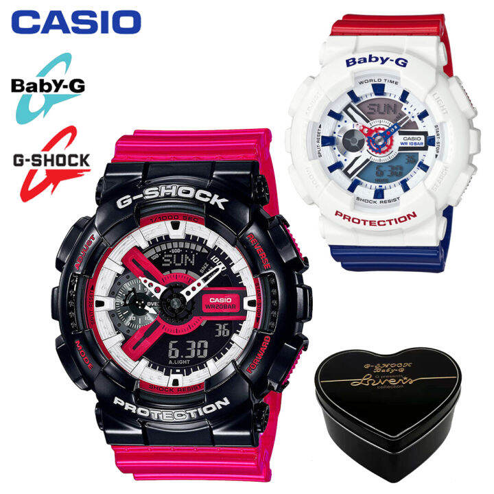 g-shock-baby-g-ga110-ba110-ชายและหญิงคู่กีฬานาฬิกากันน้ำและกันกระแทกเวลาโลกนำหน้าจอแสดงผลคู่-4-ปีรับประกันสากล-ba-110tr-7a-ga-110rb-1a