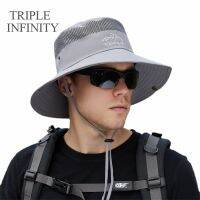 【CW】 2022 Fashion Hat Men Outdoor Protection Cap Breathable Mesh Hats Panama Hiking Camping