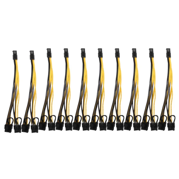 10 Pcs 6 Pin to Dual PCIe 8 Pin (6+2) Image Card PCI Express Power