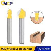 【LZ】☃▧  Gloove CMCP 1/4 Shank V Bit 60/90 Graus Router Bit Fresa Carboneto para Trabalhar Madeira Slot V Cortador