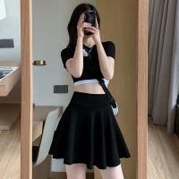 Spring Summer High Waist Puber Skirt With Lining Safety Pants Narrow Umbrella Hem Sun Half-L