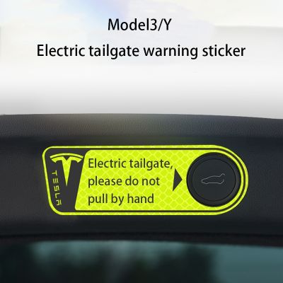 For Tesla Model Y 3 X SElectric Tailgate Switch Trunk Reflective Warning Reminder Sticker Car Fluorescent Sticker Luminous